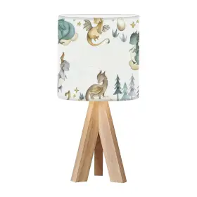 Oepwqiwepz 751418706294 Tripod Bedside Desk Table Lamp Dragon Baby Animals Watercolor Wood Nightstand