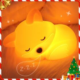 Okayera Ok-s019 Fox Night Light For Kids Cute Silicone Lamp With Dimmable Orange
