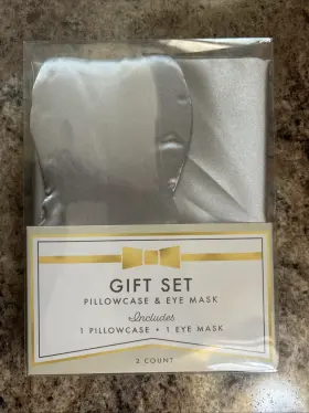 Old East Main Co 430002112461 New Pillowcase And Eye Mask Gift Set Gray Silky Soft Pampered Sleep Ware Refresh