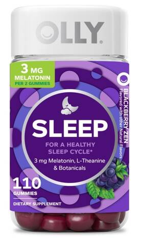 Olly 1582 Olly7 Restful Sleep Gummy Supplements Blackberry Melatonin Vitamin 110ct