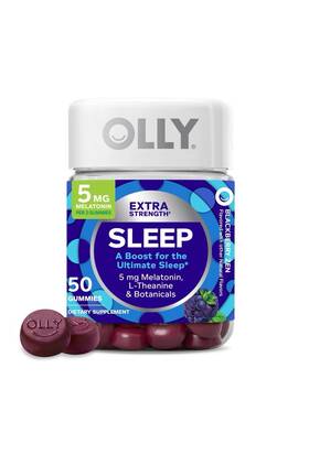 Olly 300332.01 Extra Strength Sleep Gummies 5mg Melatonin 50ct L-theanine Blackberry