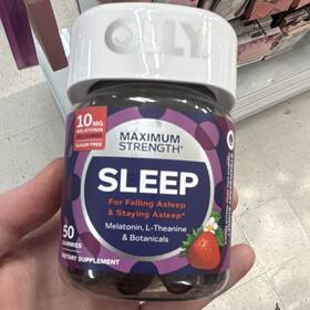 Olly 3004-36.02 Maximum Strength Sleep Gummies 10mg Melatonin Sugar Free Strawberry Vegan