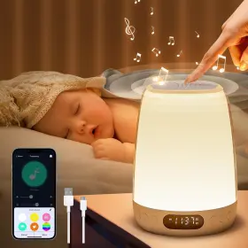 One Fire 930007714331 Sound Machine Baby Night Light For Kids Bluetooth And 14 White Noise