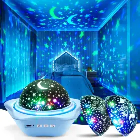 Wh-e07 One Fire Night Light For Kids 96 Lighting Modes Star Projector 360 Blue