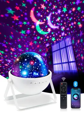 Wh-e08 One Fire Star Projector For Kids Night Light White
