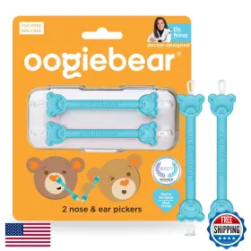 B07h45nf7v Oogiebear Baby Nose And Ear Cleaner 2-pack Blue Dual-ended Safe For Newborns