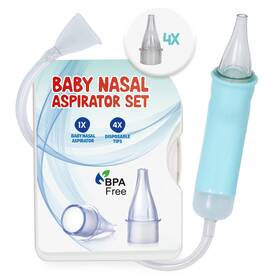 Opti Nell B0btt8wgw7 Baby Nasal Aspirator And Syringes Bundle - 24 Disposable Tips Gentle Portable
