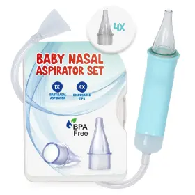 B0btt8wgw7 Opti Nell Baby Nasal Aspirator And Syringes Bundle - 24 Disposable Tips Gentle Portable