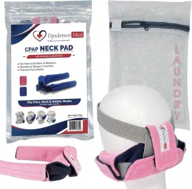 Opulence Med 726798606254 Cpap Neck Pad Headgear Strap Covers - Pink