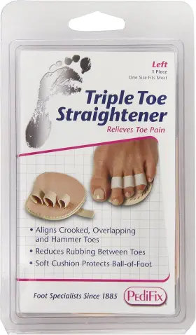 P58-l Pedifix Triple Toe Straightener Left Foot 1 Count Pack Of Beige