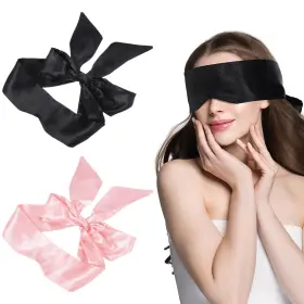 5830 Pimoys 2pcs Satin Eye Mask Sleep 1 Count Pack Of 2 Black And Pink-upgraded