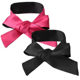 K202k-11-n Pimoys 2pcs Satin Eye Mask Sleep Adjustable 2 Count Pack Of 1 Black And Red
