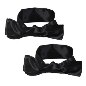 L480k-12-n Pimoys 2pcs Satin Sleep Mask Adjustable Blindfold Soft Eye Covers Black