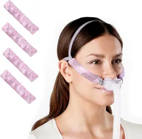 Pinklilycare 445057636698 4 Pack Satin Cpap Strap Covers Face Cushion Universal And Comfort Silky