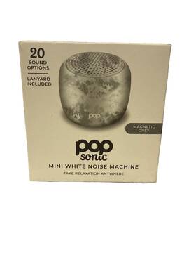 Pop Sonic 819573027167 Popsonic Mini White Noise Machine Portable Sleep Sound 20 Sounds Grey