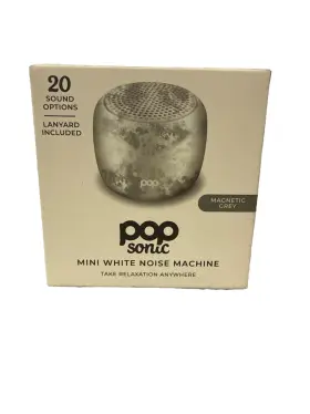 Pop Sonic 819573027167 Popsonic Mini White Noise Machine Portable Sleep Sound 20 Sounds Grey
