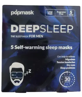 Popmask 060705210659 Deepsleep 5 Self Warming Calming Eye Masks For Men Large Exp 10-2026