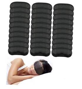 Porsming B003 Sleep Eye Mask Blindfold With Nose Pad And Elastic Strap 4 Black 30 Pack