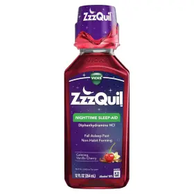 Procter & Gamble Health Care 313029695639 Zzzquil Nighttime Sleep-aid Liquid Calming Vanilla Cherry - 12 Oz Pack Of 6