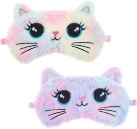 601061 Psyqtsuary Sleep Mask For Kids 2 Pcs Cute Cat Sleeping Eye Colorful Soft