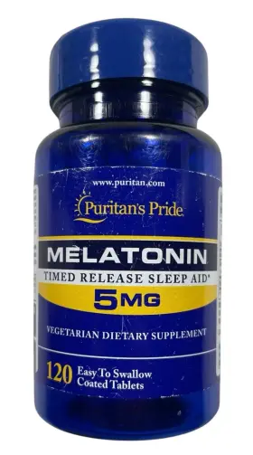 Puritans Pride 025077501267 Melatonin - Sleep Support 5 Mg 120 Tablets Exp 10/25