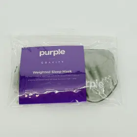 10-21-68268 Purple Gravity Weighted Sleep Mask 1/2 Lb Gray Fleece Adjustable Strap