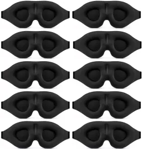 G1-ow63-vmem Qiseqiro 10 Pack Sleep Mask Blackout 3d Sleeping 1 Count Of Black