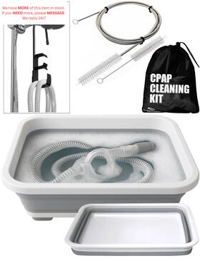 Rawrock Yo-585k-6kia Cpap Cleaning Kit For Hose And Mask Hanger With Grey Basin