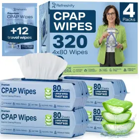 Rfrsh4x80cpap Refreshify Cpap Mask Wipes 320 Count 8 Travel - Premium Large And Moist Cleaning Wip