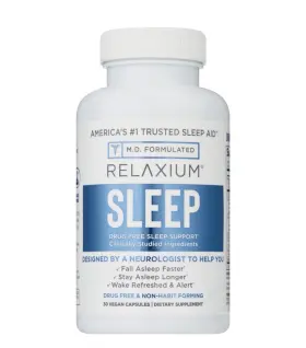 N32201 Relaxium Sleep Aid 30 Vegan Capsules Drug Free Magnesium Valerian Ashwagandha