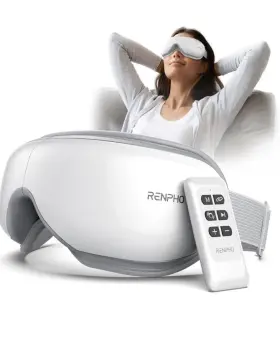 Renpho 445016515552 Eyeris 1 Eye Massager For Migraines With Remote Heat Compression