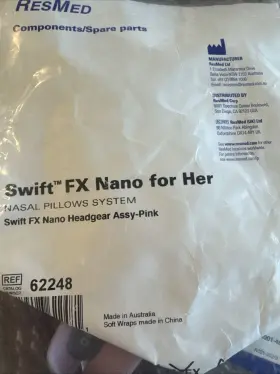 62248 Resmed Swift Fx Nano Headgear For Her Assembly Pink New