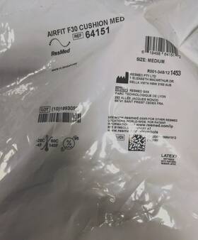 Resmed Medium64151 F30 Mask Air Fit 64151 Medium Cusion