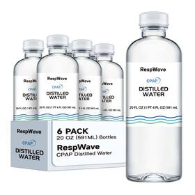 Respwave 789091141136 20 Oz 6-pack Distilled Water For Cpap Machines Made In Usa Use With Resme