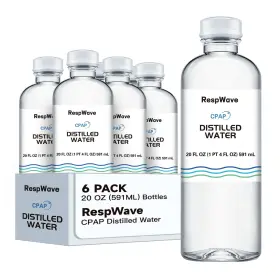Respwave 789091141136 20 Oz 6-pack Distilled Water For Cpap Machines Made In Usa Use With Resme
