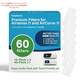 Respwave Wk-as11-60p 60-pack Premium Cpap Filters Compatible With Airsense 11 And Aircurve 11