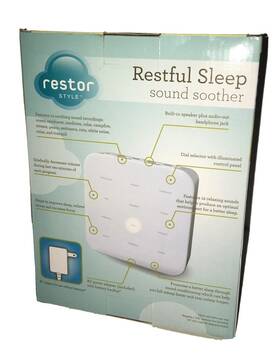 Restor Style 843479191684 Restful Sleep White Sound Machine - Portable Use Batteries/adapter