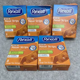 Rexall 017276224771 5 X Boxes Nasal Strips For Sensitive Skin Large Tan 40 Total New