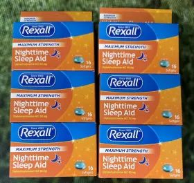 Rexall 042037103583 6 Nighttime Sleep-aid Maximum Strength Formula 16 Softgels Exp 5/26