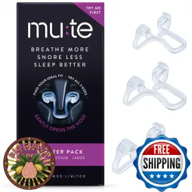B011lr55uu Rhinomed Mute Nasal Dilator Snoring Solution Starter Pack - Snore Less And Sleep