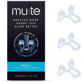 Rhinomed En-mute10sml-xx Mute By Nasal Dilator For Snore Reduction 3 Pack Small Transparent
