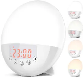 Ri-cl001 Ricial Wake Up Light 10000 Lux Uv Free Sun Lamp Sunrise Alarm Clock Dimmable 5 Bri