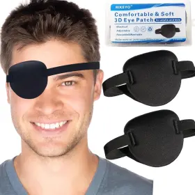 Ee-qxjx-61e6 Rikeyo 2 Pcs Eye Patches Patch For Adults 3d Adjustable Eyepatch Right Or Left