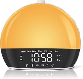 Risop D7000 Sunrise Alarm Clock And Sleep Sound Machine Wake Up Light With Sunset White