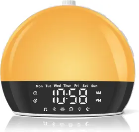 D7000 Risop Sunrise Alarm Clock And Sleep Sound Machine Wake Up Light With Sunset White