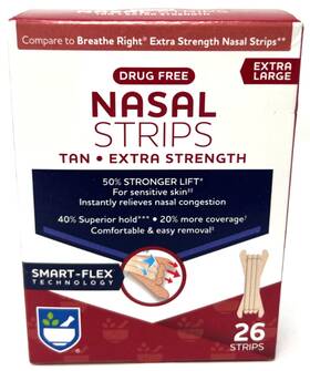 Rite Aid 011822855617 Drug Free Nasal Strips Tan Extra Strength Sealed 26 Large
