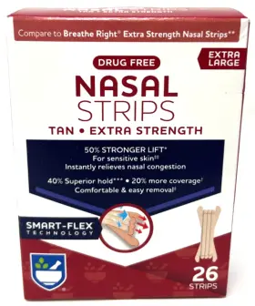 Rite Aid 011822855617 Drug Free Nasal Strips Tan Extra Strength Sealed 26 Large