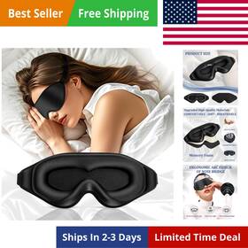 Rivano 658738039627 3d Deep Contoured Zero Pressure Sleep Eye Mask For Men And Women Blackout Blindfo