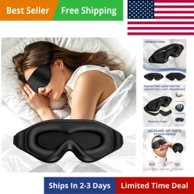 Rivano 658738039627 3d Deep Contoured Zero Pressure Sleep Eye Mask For Men And Women Blackout Blindfo
