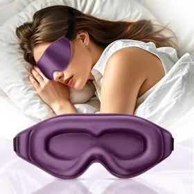 Rivano 658738039665 3d Deep Contoured Zero Pressure Sleep Eye Mask 1 Count Pack Of Purple